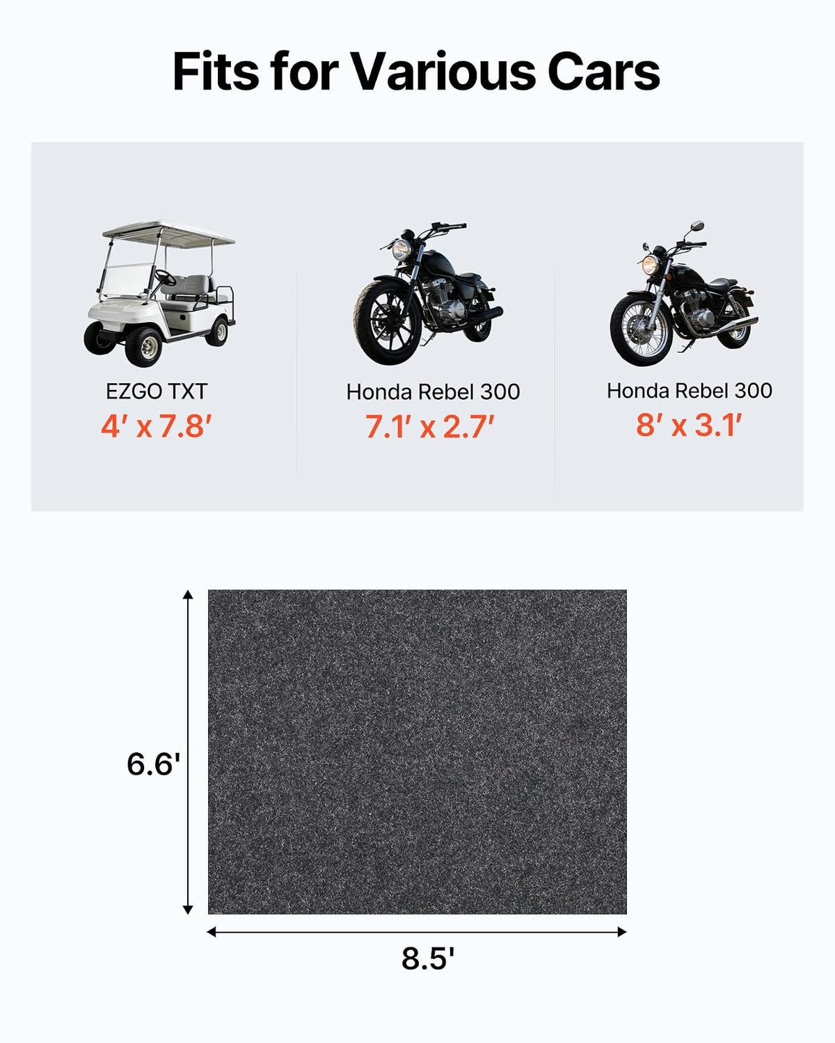 VEVOR - Tapete Impermeable para cochera para Debajo del Automóvil, Antideslizante, de 6.6 x 8.5 pies, tamaño Compacto, Resistente y Protege el Piso del cochera del Agua, Barro y Aceite, para garajes,