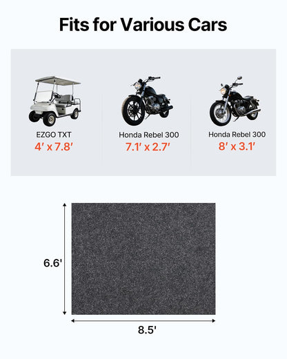 VEVOR - Tapete Impermeable para cochera para Debajo del Automóvil, Antideslizante, de 6.6 x 8.5 pies, tamaño Compacto, Resistente y Protege el Piso del cochera del Agua, Barro y Aceite, para garajes,