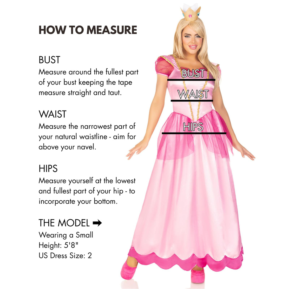Leg Avenue Women's 2 Piece Classic Pink Princess Costume, Pink