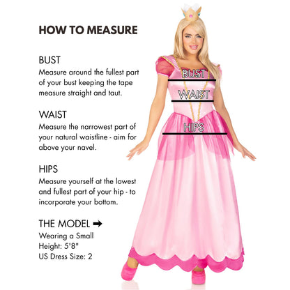 Leg Avenue Women's 2 Piece Classic Pink Princess Costume, Pink