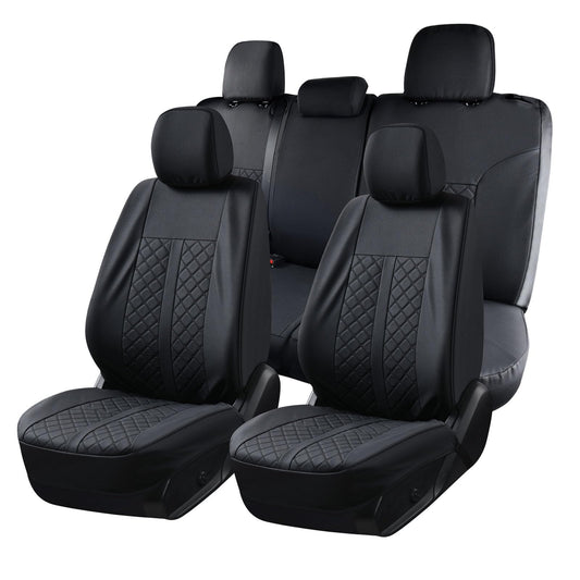 Truckiipa Tacoma - Juego Completo de Fundas de Asiento Impermeables de Piel para Toyota Tacoma 2005-2015, Juego Completo, Negro