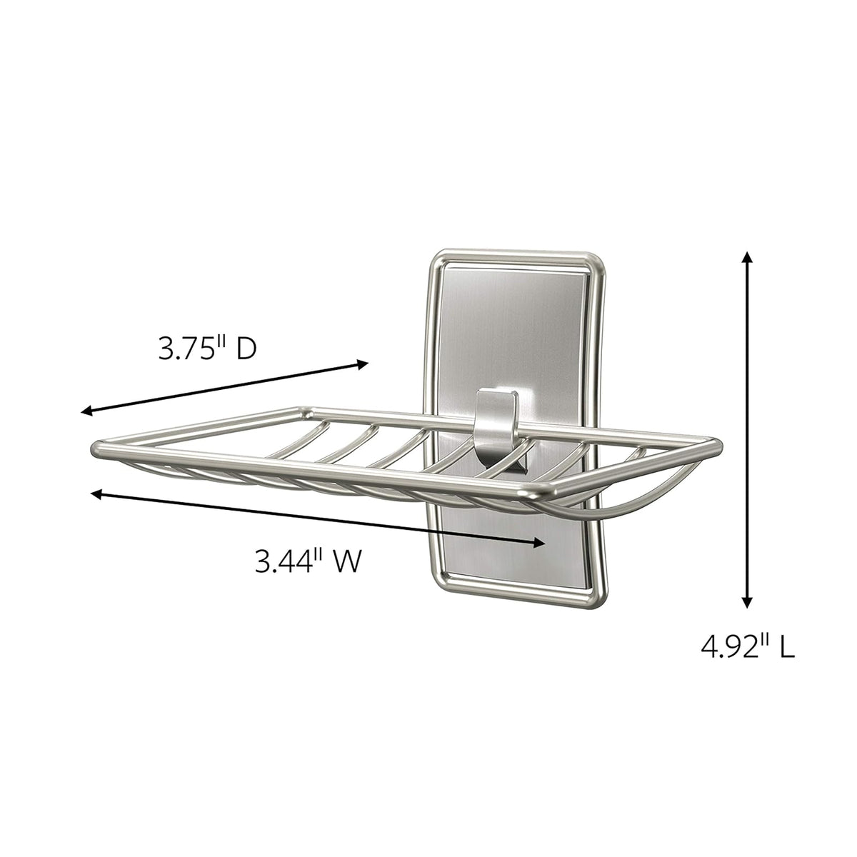 3M Command Jabonera de Níquel Satinado (Modelo BATH34-SN-ES) | Para organización de baño, resistente al agua, sin daños y con tira adhesiva, sin herramientas