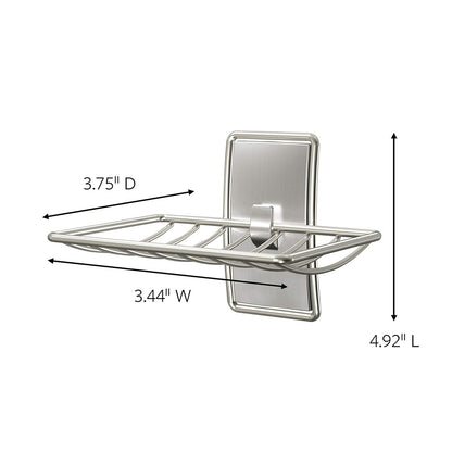 3M Command Jabonera de Níquel Satinado (Modelo BATH34-SN-ES) | Para organización de baño, resistente al agua, sin daños y con tira adhesiva, sin herramientas