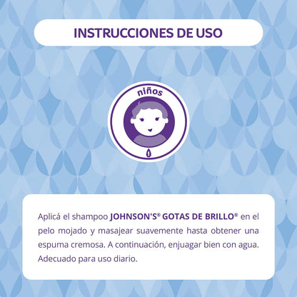 Kit Rutina de Baño Johnson´s Baby Gotas de Brillo (Shampoo 400 ml + Spray Desenredante 200 ml)