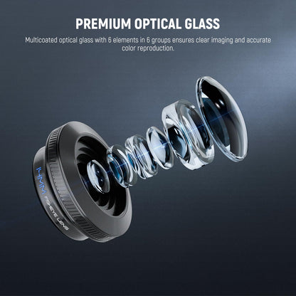 NEEWER 170° 14mm VR Fish Eye Lens con 17mm Rosca Lens Clip, Panoramic Ojo Pez para Live Streaming, Paisajismo Exterior, Arquitectura Compatible con iPhone 17 16 Pro MAX Android S25 Ultra, LS-77
