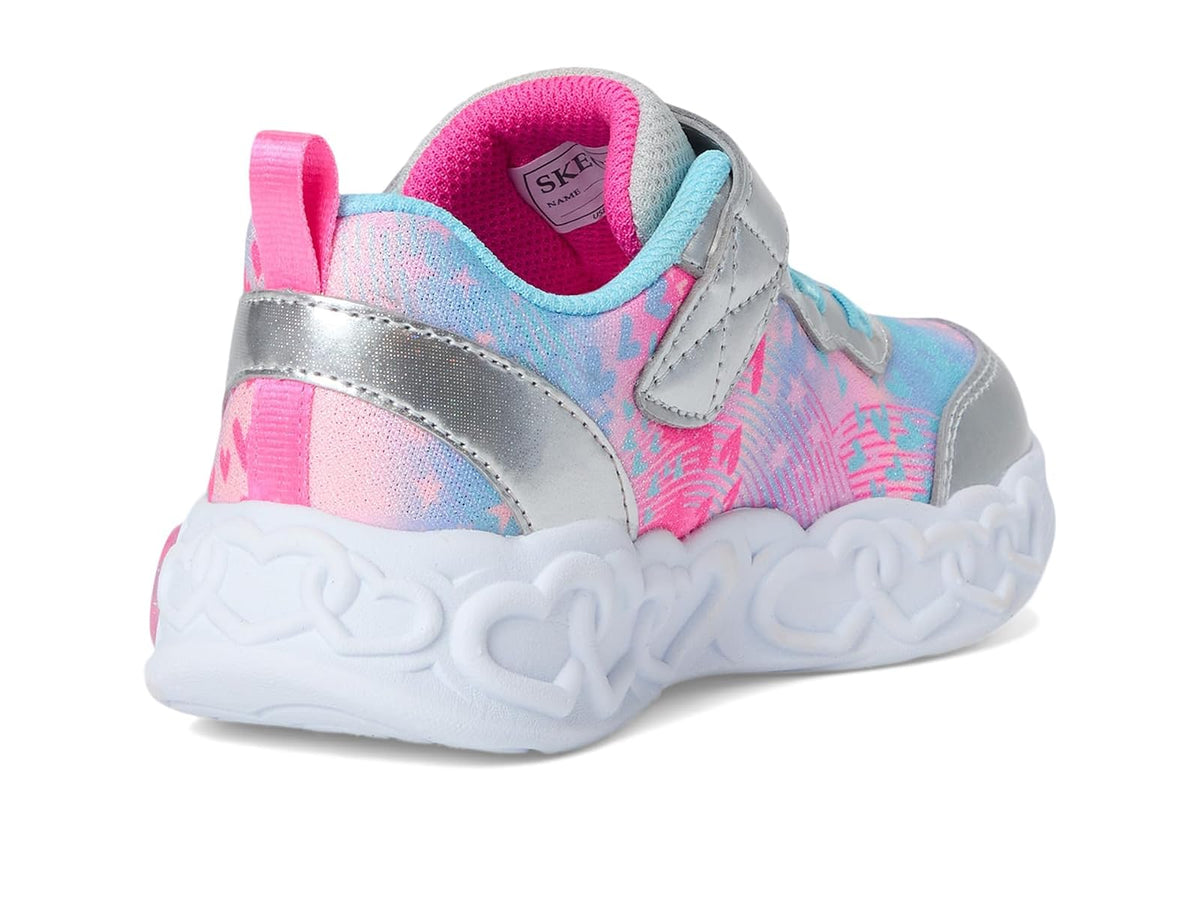 Skechers Infinite Heart Lights Zapatillas para niña | Casual, luces S, entresuela iluminada, cierre adaptable, gancho y bucle