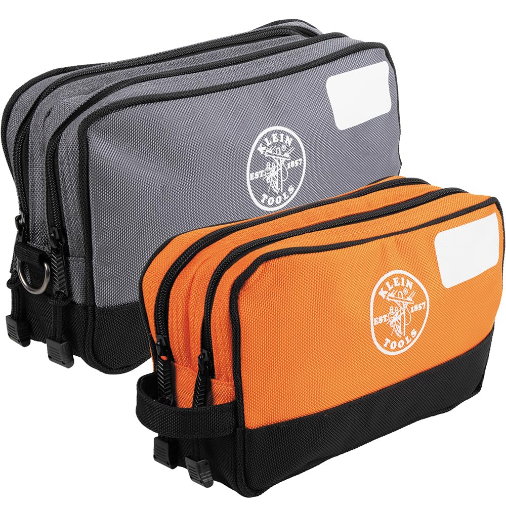Klein Tools Bolsa de Herramientas de Doble Compartimento - 2-Pack - Gris - Anaranjado