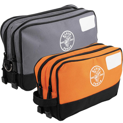 Klein Tools Bolsa de Herramientas de Doble Compartimento - 2-Pack - Gris - Anaranjado