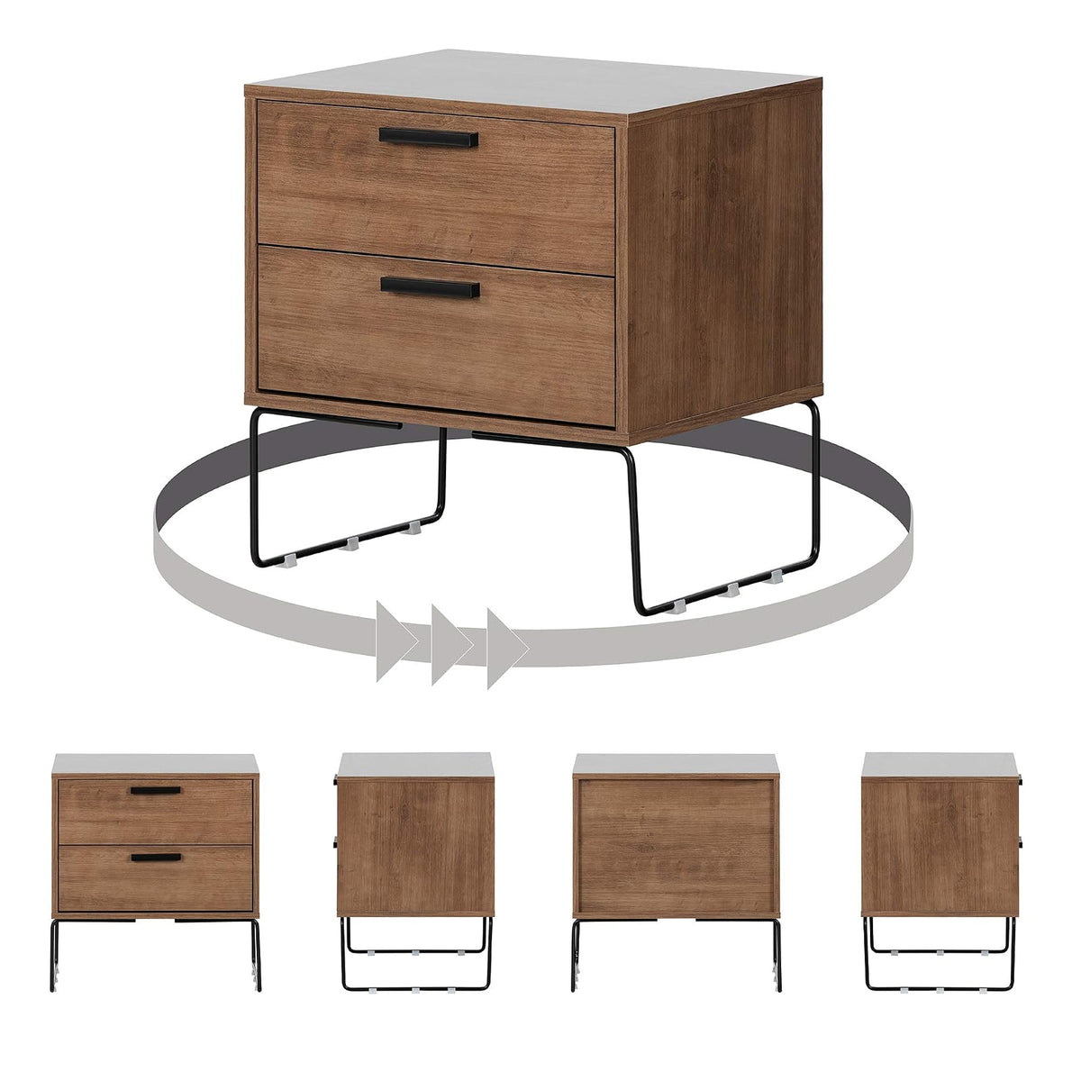 South Shore Buro para recamara con 2 cajones Marrón Slendel. Muebles para recamara, mesas de Noche Furniture