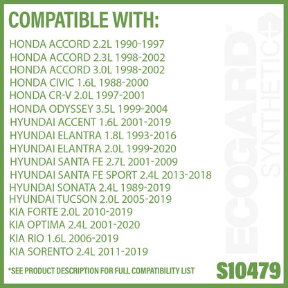 EcoGard Filtro de Aceite de Motor para Aceite Sintético S10479 para Hyundai Sonata/Elantra/Accent 1989-2020