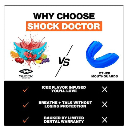 Shock Doctor Gel Max Power Protector Bucal, Protector Bucal Deportivo con Sabor