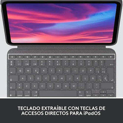 Logitech Combo Touch Funda con Teclado extraíble para iPad 10.° generación con trackpad preciso y Grande, Teclado retroiluminado y tecnología Smart Connector - Gris