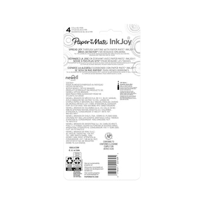 Paper Mate InkJoy - Bolígrafos de gel de colores dulces (0,7 mm), punta retráctil, 4 unidades