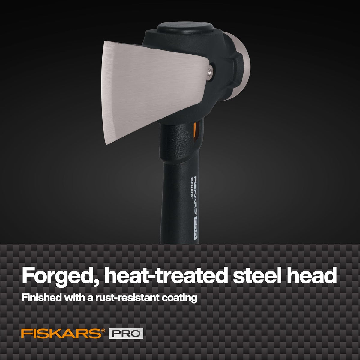 Fiskars Pro IsoCore Maul - Divisor de Madera de 2.5 Libras para Troncos de pequeño tamaño y Kindling con Mango Que Absorbe los Golpes, Negro/Naranja