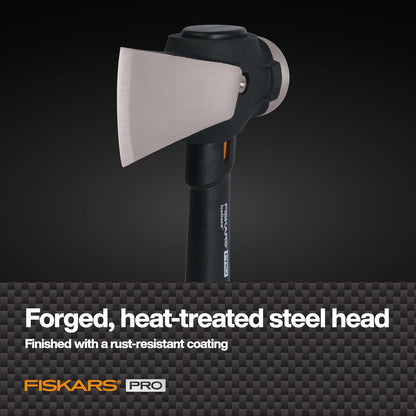 Fiskars Pro IsoCore Maul - Divisor de Madera de 2.5 Libras para Troncos de pequeño tamaño y Kindling con Mango Que Absorbe los Golpes, Negro/Naranja
