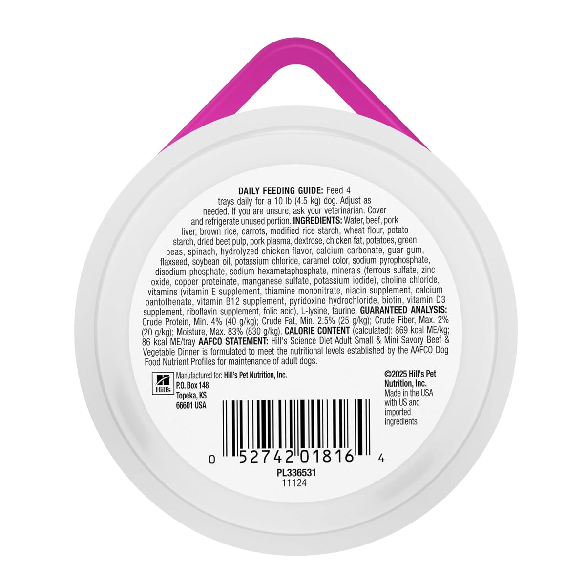 Hill's Science Diet Small & Mini Alimento Húmedo para Perro 12 Pack 99G | Alimento húmedo Hill's para perro, carne de res, razas pequeñas, digestión saludable, sistema inmunológico fuerte