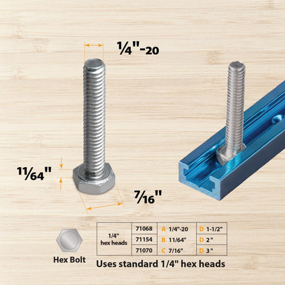 Powertec 71119 Perfil T-Track universal con plomos split shot Predrilled orificios de montaje (2-Pack), 91,4 cm
