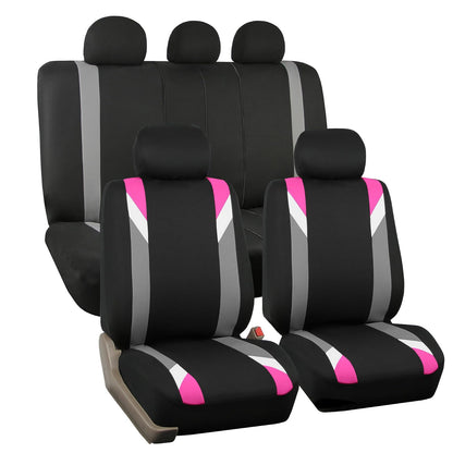 FH Group - Juego Completo de Fundas de Asiento de Automóvil para Asientos de Automóvil con Respaldo bajo con reposacabezas extraíble, Ajuste Universal, Funda de Asiento de automóvil, Funda de Asiento