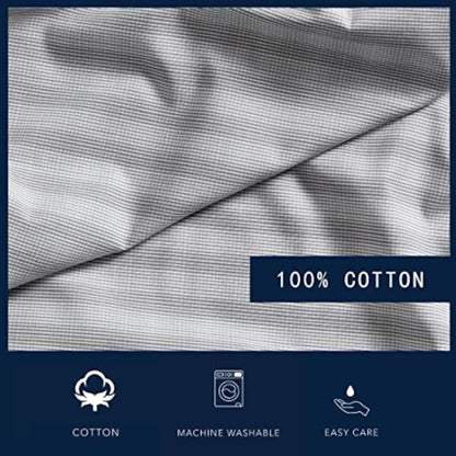 Nautica - Juego de sábanas de algodón percal con Funda de Almohada a Juego, crujiente y Fresco, Esencial para recámara (Michael Plaid Grey)
