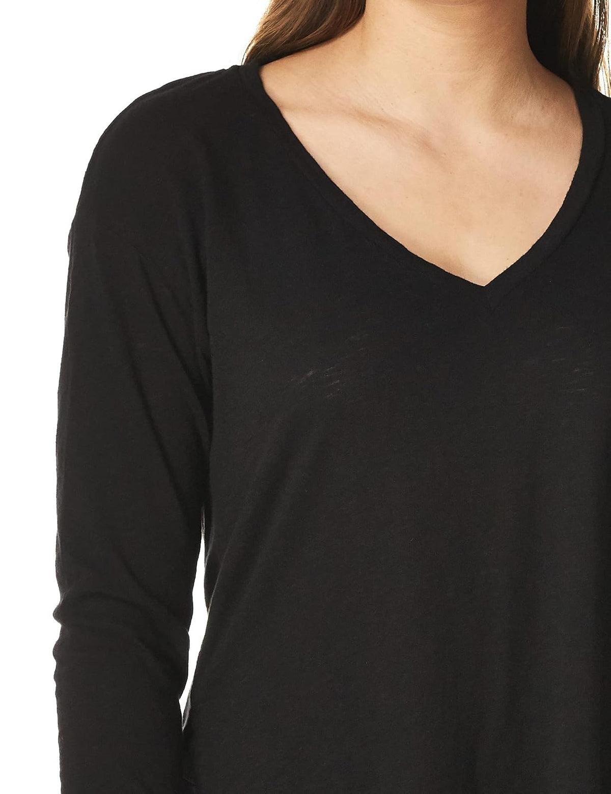 Three Dots Eco Knit - Playera de Manga Corta con Cuello en V Camisa para Mujer