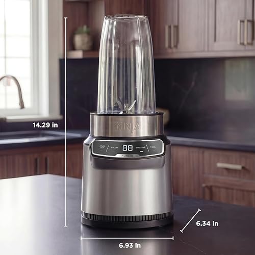 Ninja Nutri-Blender Pro 1000W 2 Auto-iQ Pro Extractor Plata BN401 | Pro Extractor Blades Extrae más Nutrientes | 2 Auto-iQ | Boquilla sin Derrames | Recetario Incluido