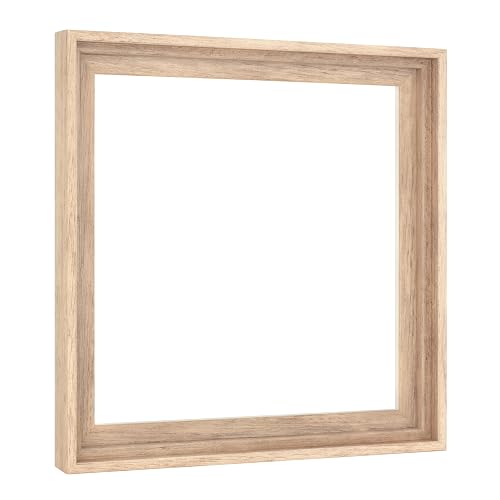 MCS - Marco flotante de lona de 12 x 12 pulgadas, cuadrado con acabado de grano de madera natural para lienzos terminados, pared vertical y horizontal para pinturas en lona (paquete de 1)