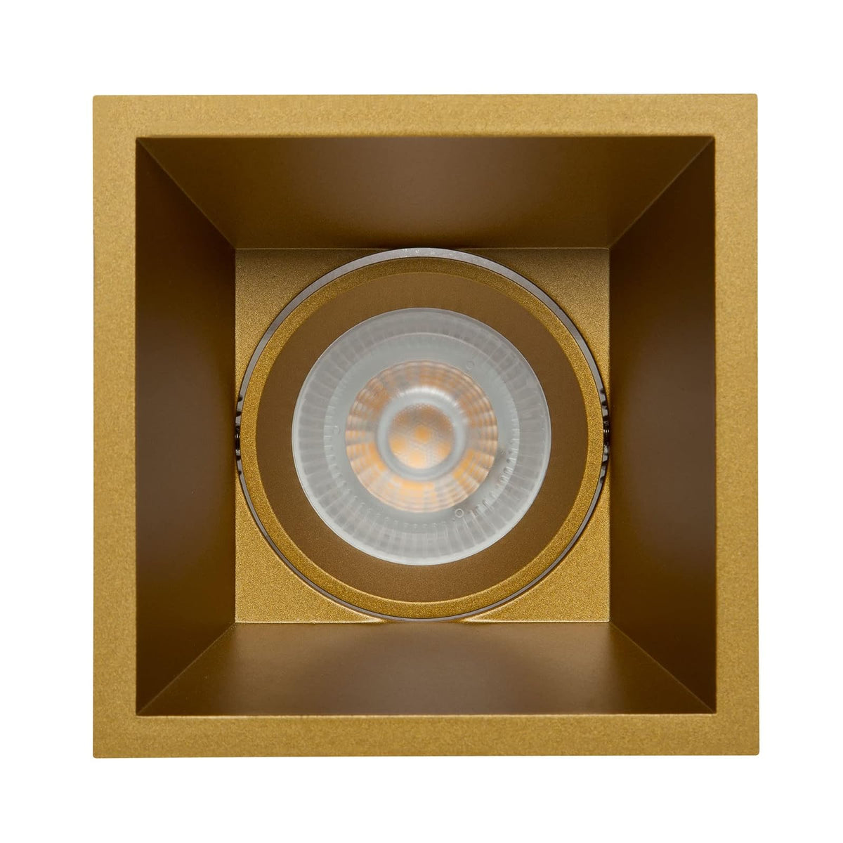 ILLUX Lámpara de empotrar en plafón, Uso en interior, Lampara moderna y Elegante, Incluye foco MR16 de luz cálida 4.5 W, Color Dorado, lampara para recamara, sala, cocina TH-3004.DKT30