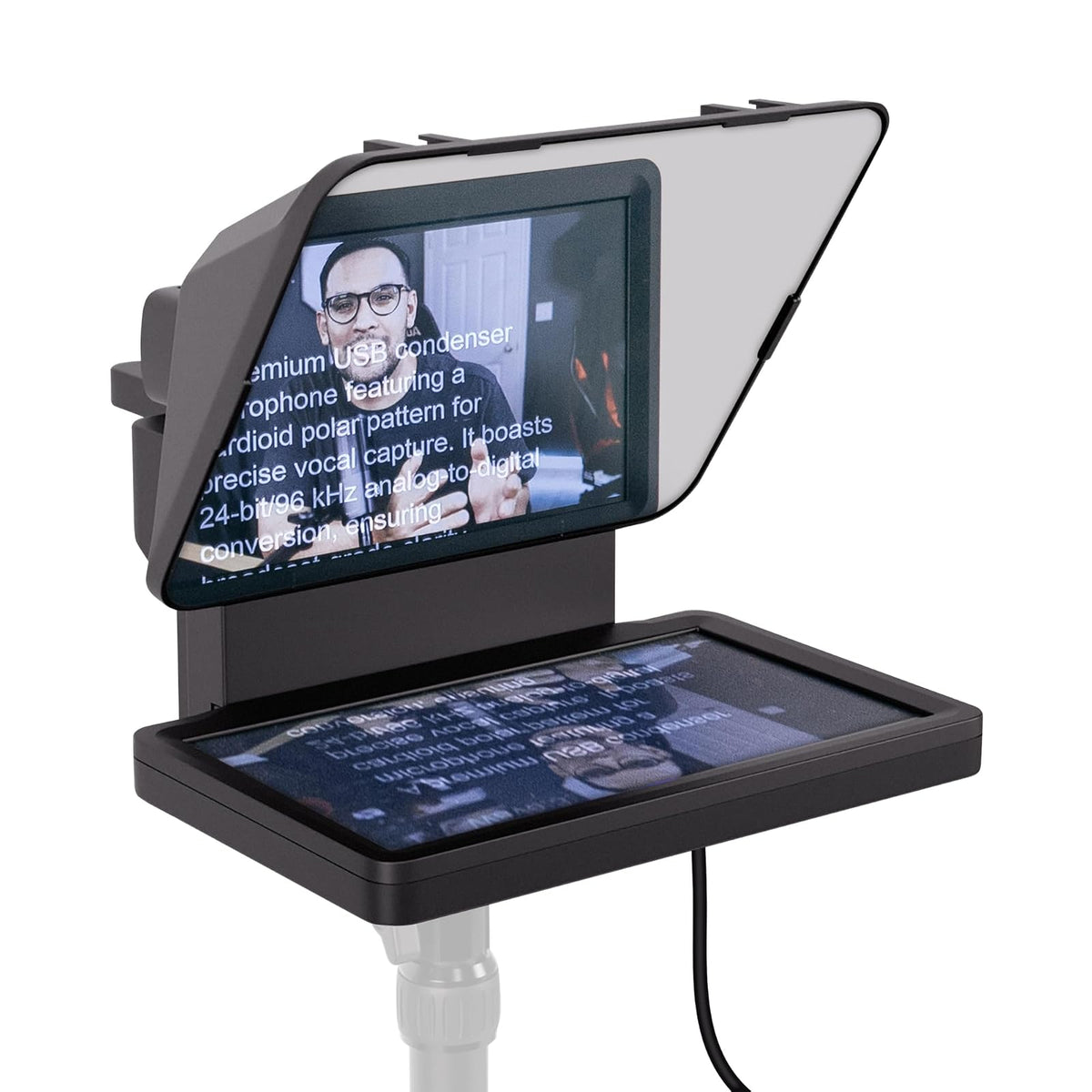 Elgato Prompter - Teleprompter con Pantalla integrada para Youtube, Twitch, Zoom, MS Teams y más, Compatible con DSLR/Webcam/Smartphone, Pantalla de Monitor de Arrastrar y soltar, Funciona con Mac/PC