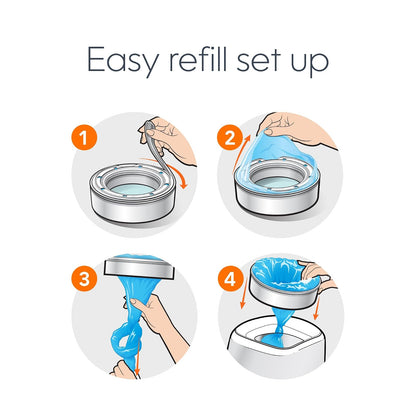 Recambio redondo Diaper Genie con fragancia Clean Laundry |Paquete de 3 |Con película continua, puede contener hasta 810 pañales de tamaño recién nacido