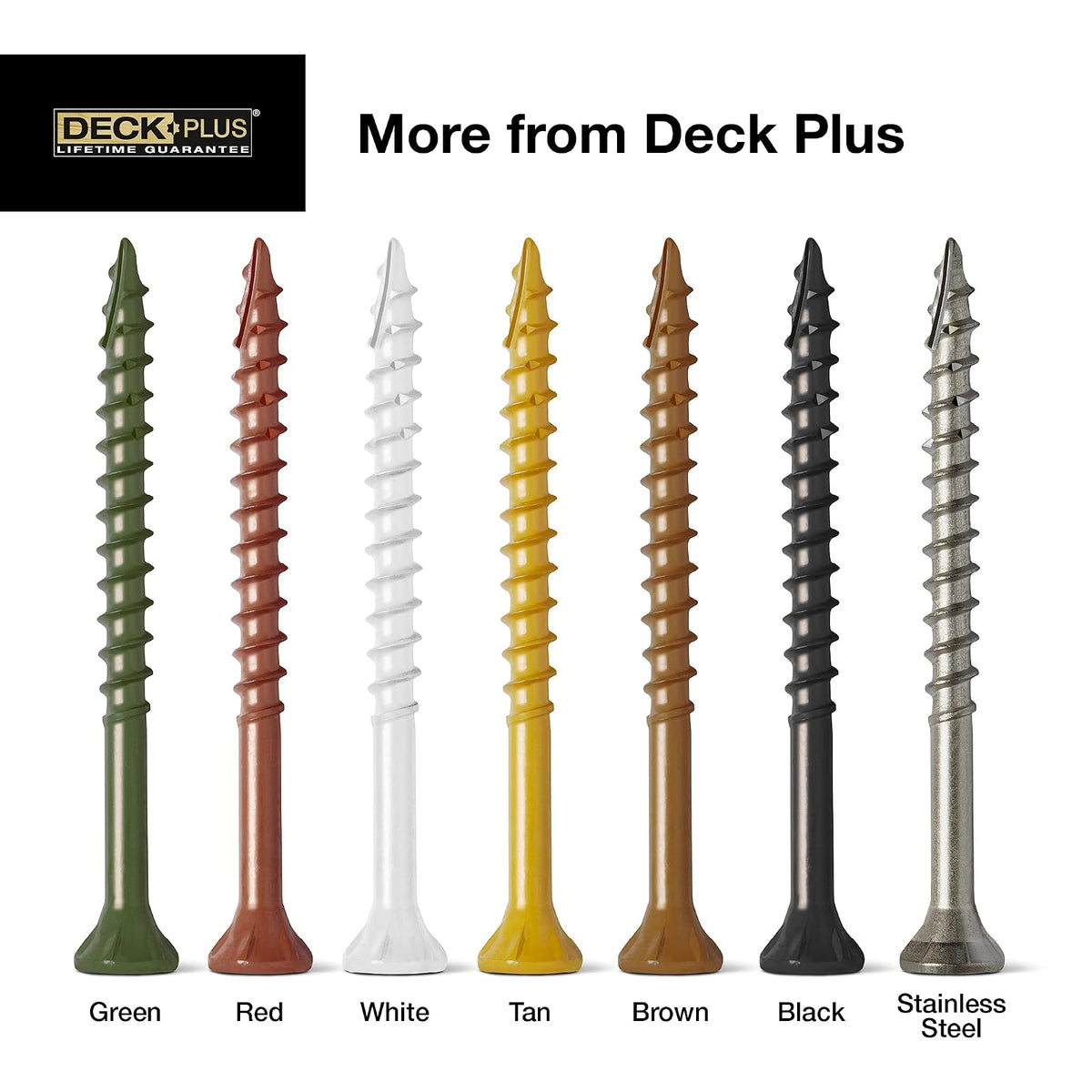 Deck Plus - Tornillos para madera, tornillos exteriores marrones, 2 x #8, 5 libras