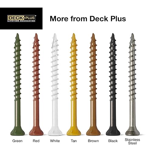 Deck Plus Tornillos de Madera Exterior Epoxi #10 x 2-1/2" | Paquete De 5 Lb, #10 X 2-1/2 Pulgadas, Drive Torx/Star, Resistentes A La Corrosión, 365 Piezas