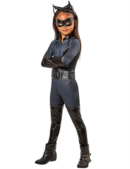 Batman Dark Knight Rises Disfraz de Catwoman de lujo para niños, grande
