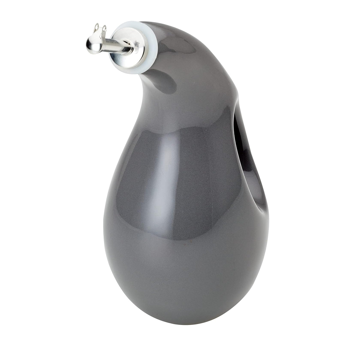 Rachael Ray 48465 - Botella dispensadora de aceite y vinagre de cerámica con boquilla, 24 onzas, color gris oscuro