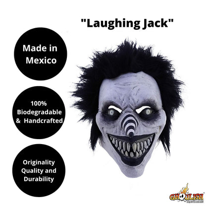 Máscara de CreepyPasta de Laughing Jack, Máscaras de Monstruos de Creepy Pasta Ideales para Disfraz de Halloween y Fiestas de Disfraces