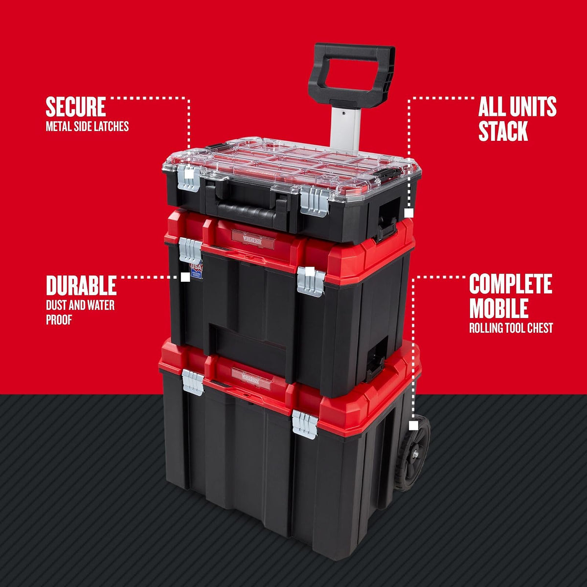 CRAFTSMAN VERSASTACK - Caja de herramientas con cerradura para ruedas de metal de 17 pulgadas