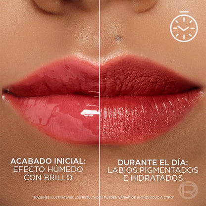 L'Oréal Paris Hyaluron Tint, Tinta en Sérum para Labios y Mejillas, Hidratación instantánea, Color Duradero y Sensación ligera, Multiusos, Tono 640 Tea Time