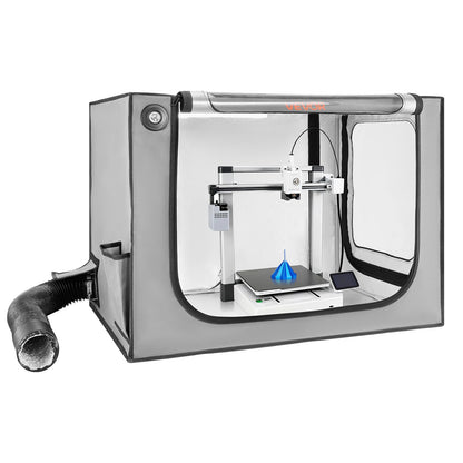 VEVOR Carcasa para Impresora 3D, 800 x 580 x 580 mm, Ignífuga, Resistente al Polvo y al Agua, con Temperatura Constante, Iluminación LED y Ventilación, Compatible con Bambu Lab A1 Combo, Gris