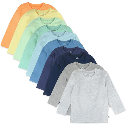 HonestBaby Paquete múltiple de Camisetas de Manga Larga de algodón orgánico Conjunto de Playeras para bebés y niños pequeños bebés Unisex
