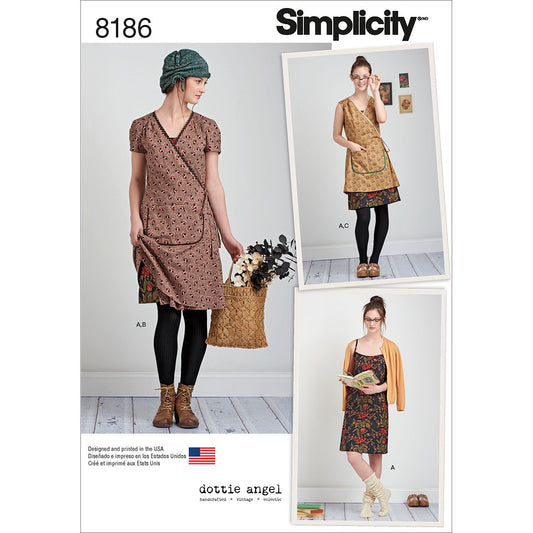 Simplicity Dottie Angel 8186 - Patrón de Costura para Mujer, Tallas P5 (12-20)