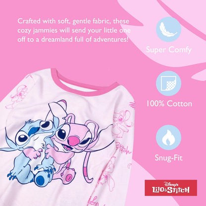 Disney - Conjunto de Pijama de algodón de 2 Piezas para niñas, Suave y Lindo para niños