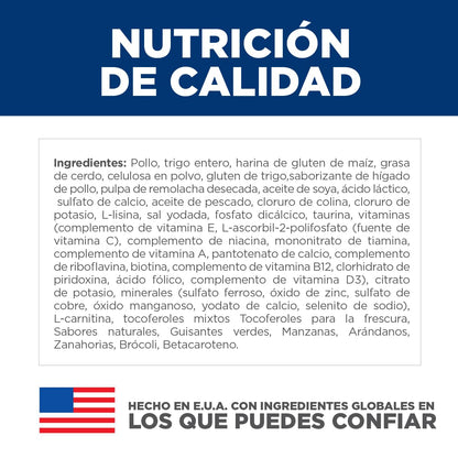 Hill's Science Diet Hairball Croquetas para Gato Adulto Sabor Pollo 3.1Kg | Croquetas Hill's para gato, pollo real, control de bolas de pelo, piel y pelaje sanos, fibra natural