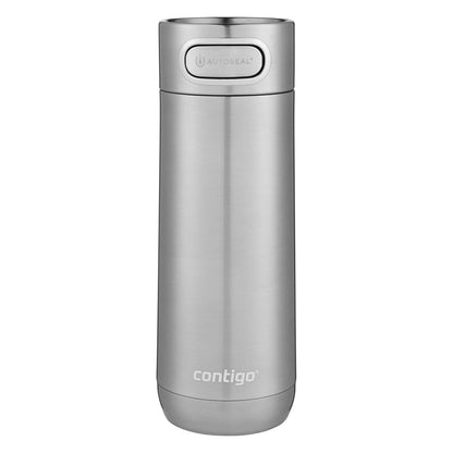 Contigo Taza de viaje con aislamiento al aspiradora, a prueba de derrames, con aislamiento térmico de acero inoxidable de doble pared, Acero inoxidable, 16 onzas, 1