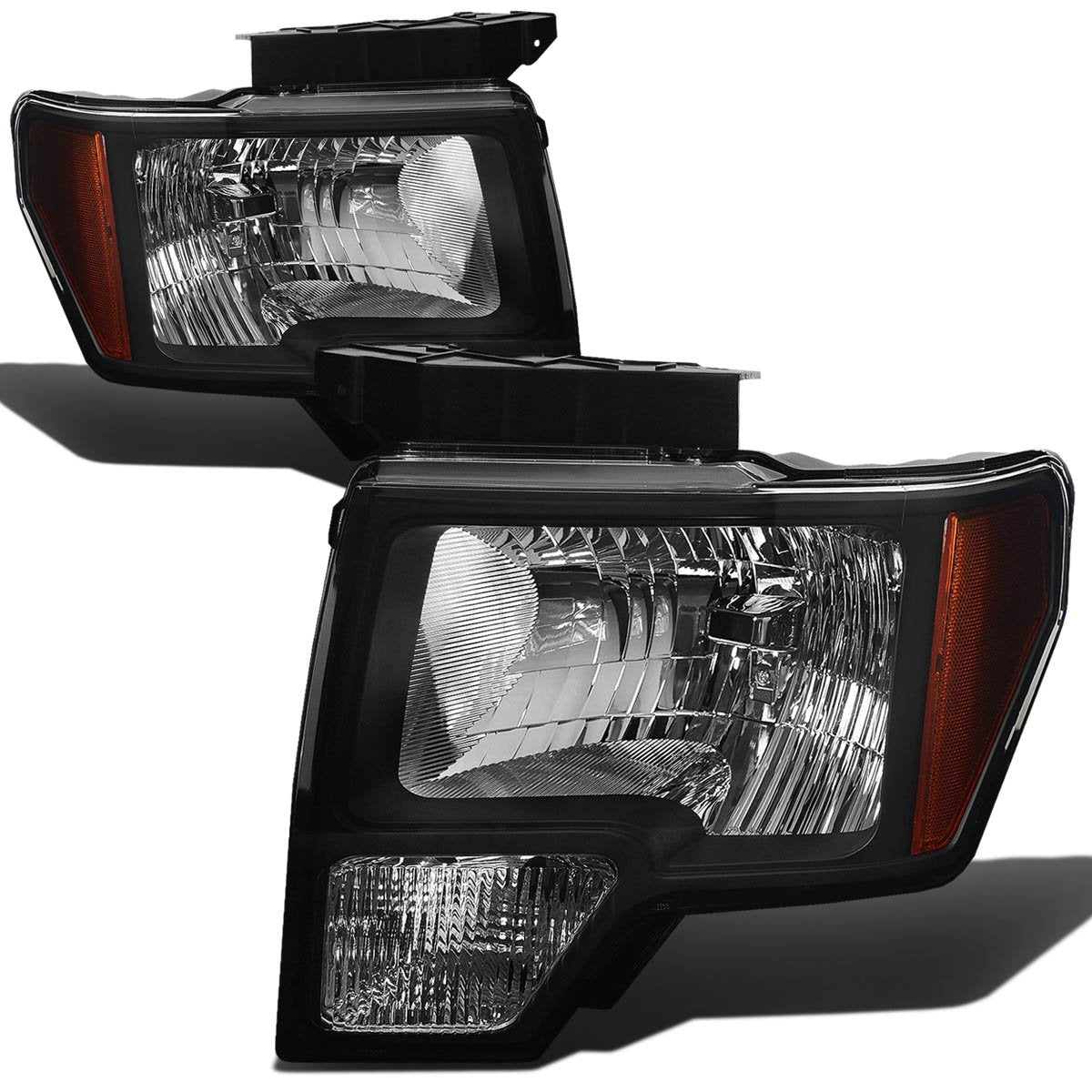 DNA Motoring Conjunto de Faros Delanteros, Lado Conductor y Pasajero - HL-OH-F1509-BK-AM