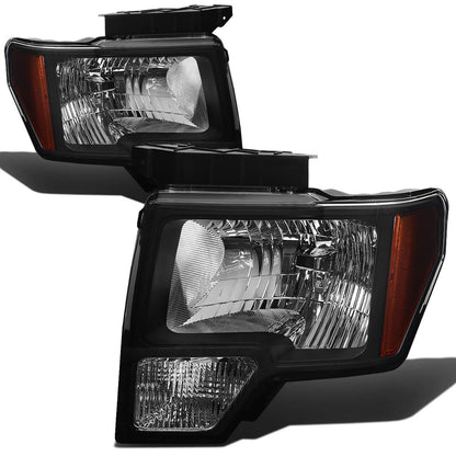DNA Motoring Conjunto de Faros Delanteros, Lado Conductor y Pasajero - HL-OH-F1509-BK-AM