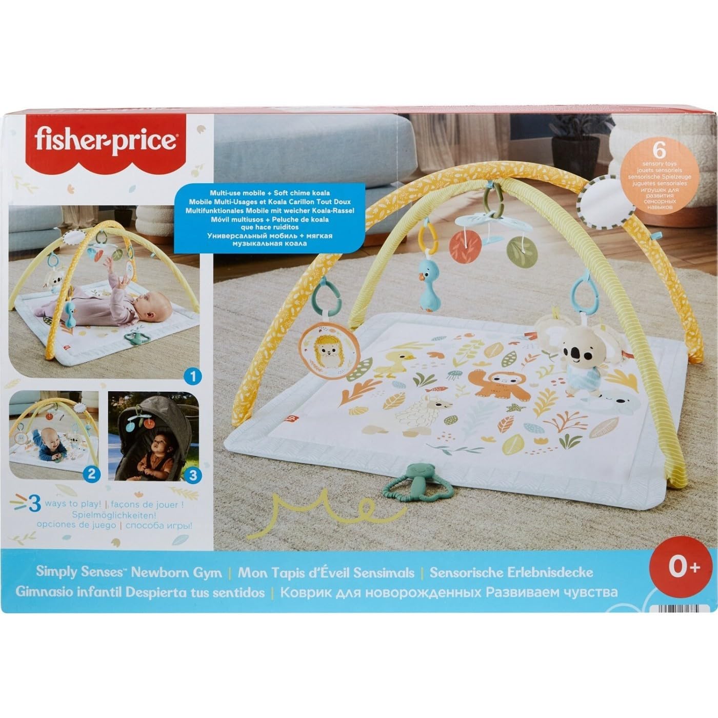 Fisher-Price Baby Gimnasio para Bebés Primeros Sentidos para bebés de Recién Nacidos en adelante