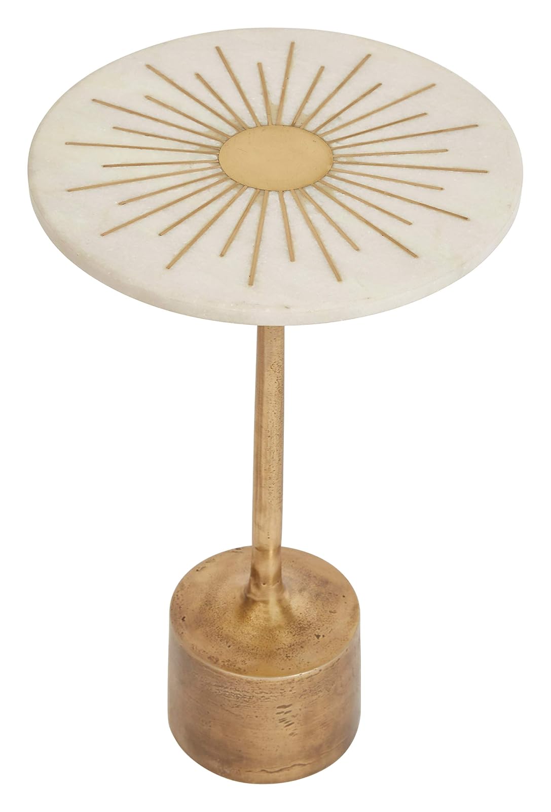 Creative Co-op Mesa de mármol y Metal con Base de Pedestal de 30,5 cm R