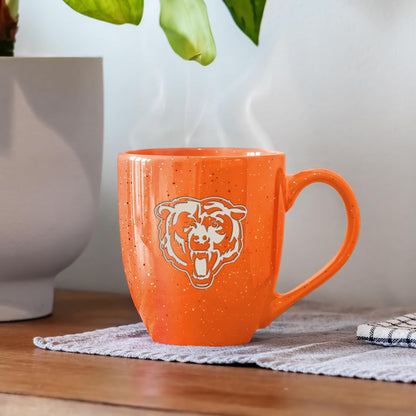 Rico Industries NFL Football Chicago Bears Alternate - Taza de café de cerámica moteada grabada con láser de 16 onzas