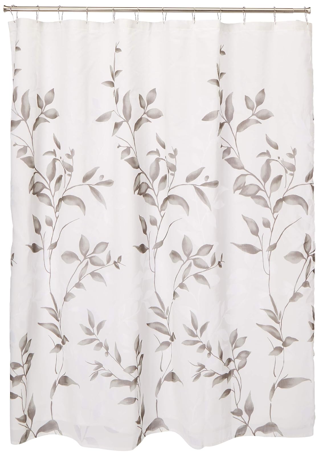 Cecily Botanical Modern Shower Curtain , Contemporary Design Water-Resistant Shower Curtains for Bathroom , 72 X 72" , Grey