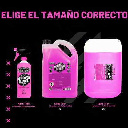 Muc-Off 667US Limpiador Nano-Tech para Motocicleta 5 L, Biodegradable, Rosa | Fórmula alcalina, segura en fibra de carbono, metal anodizado, sellos y rotores de disco, para todoterreno y desplazamiento