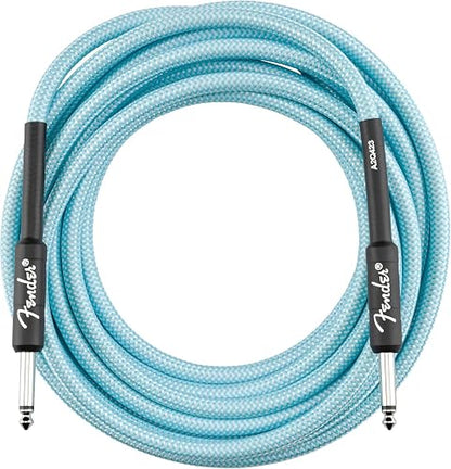 Fender Professional Series Cable para Guitarra Tweed, Recto/Recto, 15 Pies, Color Daphne Blue